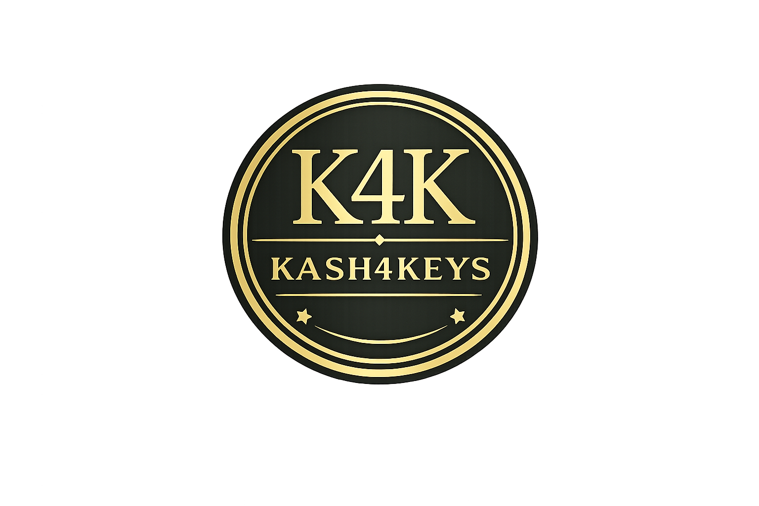 Kash4Keys logo design in gold and green - use this